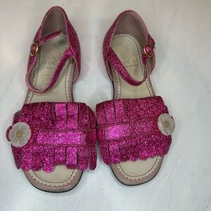 Gucci Little Girl Kids Pink Summer Metallic Sandals